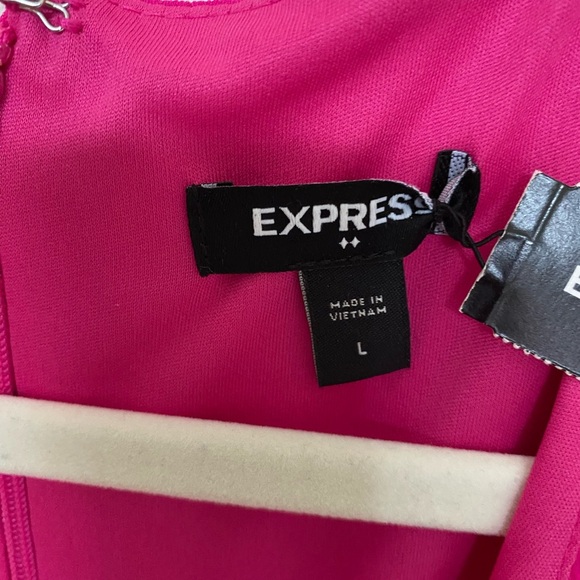 EXPRESS Romper Bright Pink Fuschia NWT Large - Picture 4 of 7